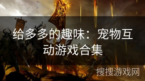 给多多的趣味：宠物互动游戏合集