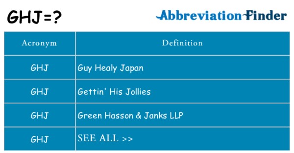 What does GHJ mean?