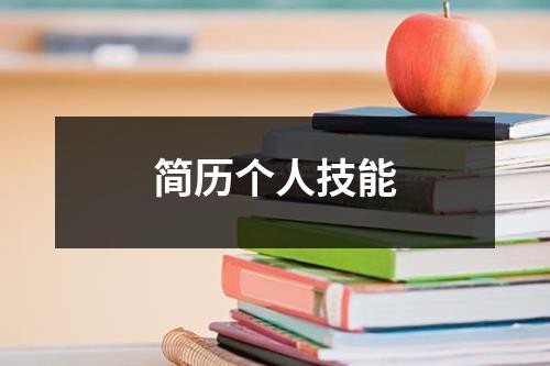 简历个人技能
