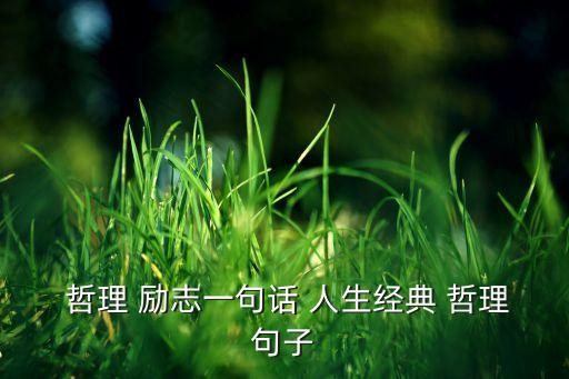  哲理 励志一句话 人生经典 哲理句子