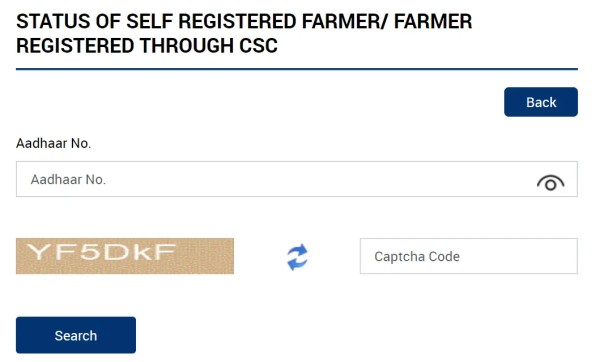 Self Registered / CSC Farmers Status