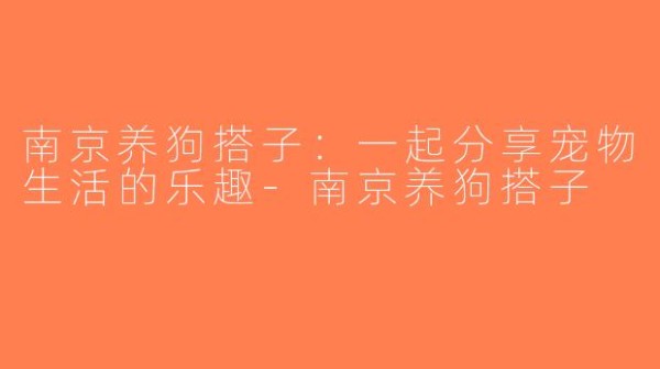 南京养狗搭子：一起分享宠物<a target=