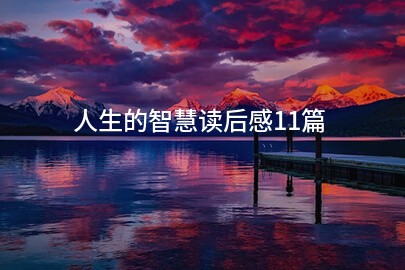 人生的智慧读后感11篇