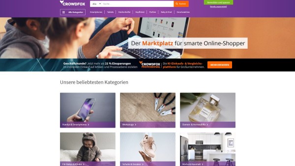 Webseite Crowdfox