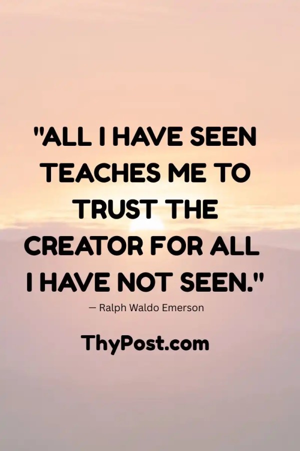 A spiritual quote of the day inspiring trust in the unseen.
