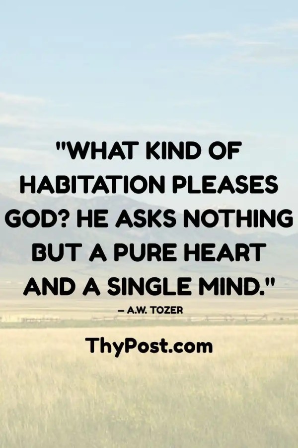 A calming quote of the day about purity and focus in life.
