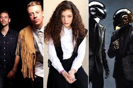 Macklemore & Ryan Lewis, Lorde, Daft Punk