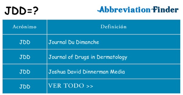 ¿Qué significa JDD?