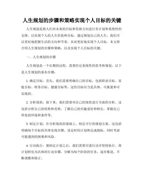 人生规划的步骤和策略实现个人目标的关键