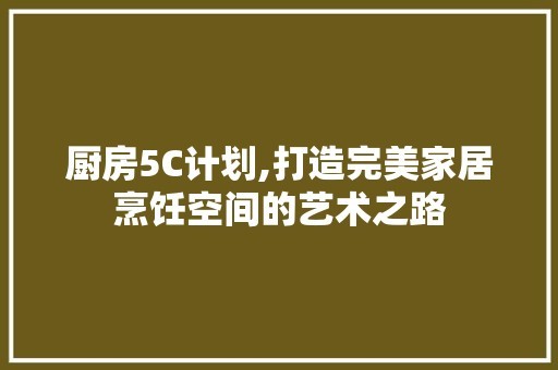 厨房5C计划,打造完美家居烹饪空间的艺术之路 厨房5C计划,打造完美家居烹饪空间的艺术之路 英语成语