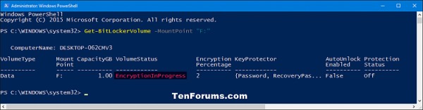 Check BitLocker Drive Encryption Status in Windows 10-bitlocker_status-progress_powershell.png