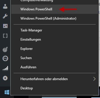 Windows PowerShell öffnen