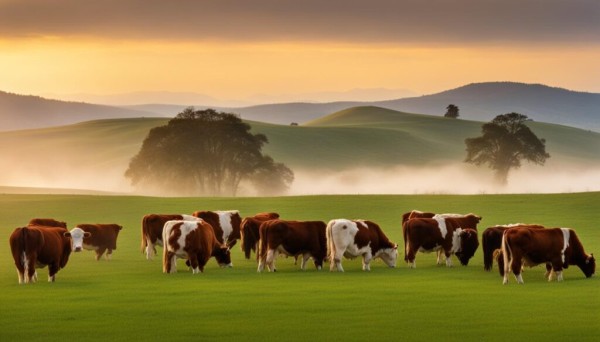 Hereford cattle grazing