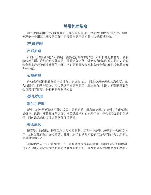 母婴护理是啥