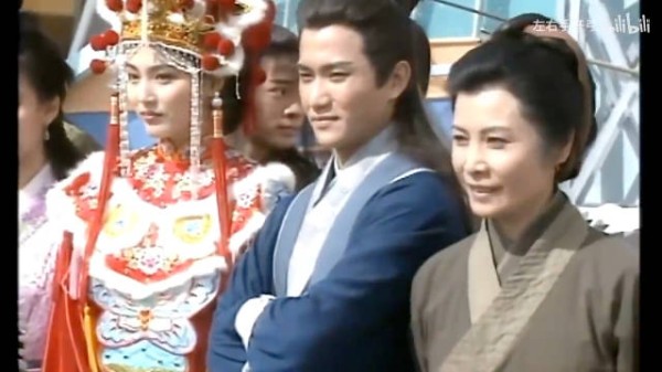 95版《神雕侠侣》的幕后拍摄花絮，没有美颜的年代，古天乐李若彤颜值太能打了