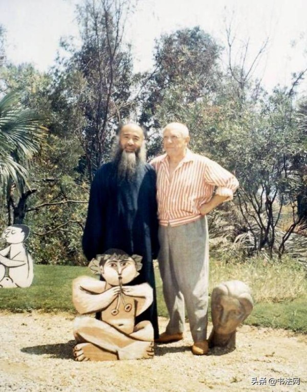 毕加索送给张大千的一幅毛笔画,运用了书法技巧,张大千:看不懂
