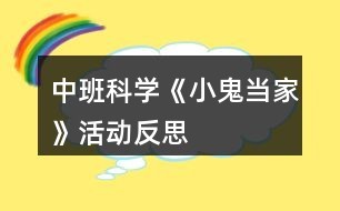 中班科学《小鬼当家》活动反思
