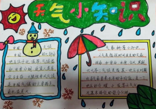 天气小知识手抄报内容