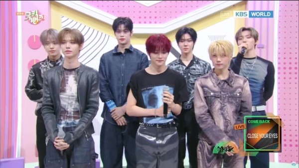 1114音乐银行 CLOSE YOUR EYES新曲《SOB》采访现场