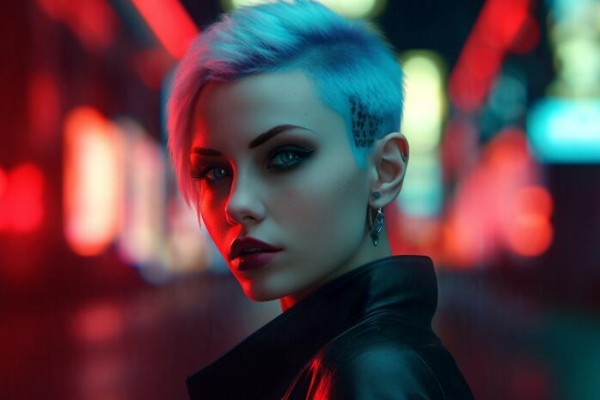 AI绘画 赛博朋克 元宇宙 女性 酷 (2)