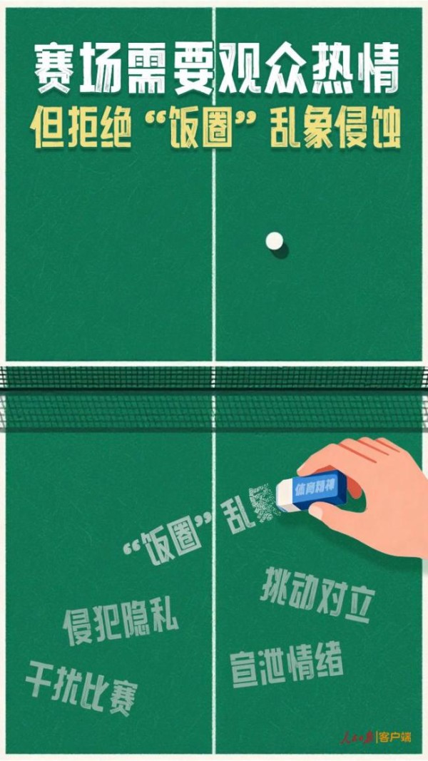 人民日报：赛场拒绝“饭圈”乱象侵蚀 维护体育精神