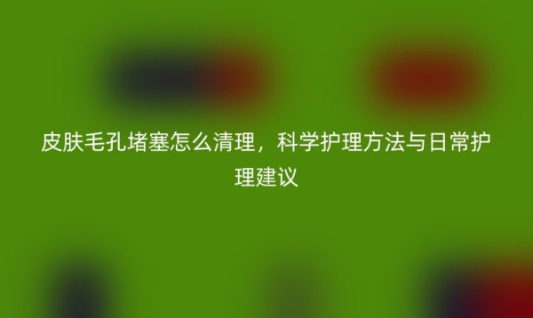 皮肤毛孔堵塞怎么清理，科学护理方法与日常护理建议