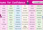 Synonyms for Confidence English with their Pictures