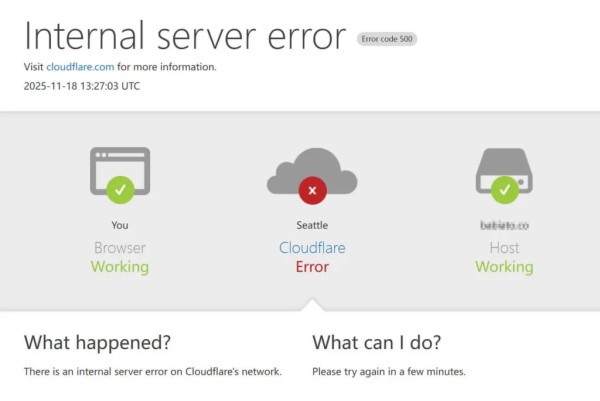 Cloudflare 故障导致大量网站无法访问