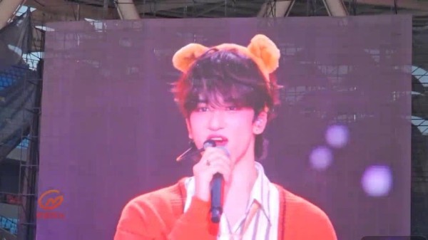 邓佳鑫TF家族新年音乐会最后一天打招呼CUT 小熊耳朵+手爪好可爱