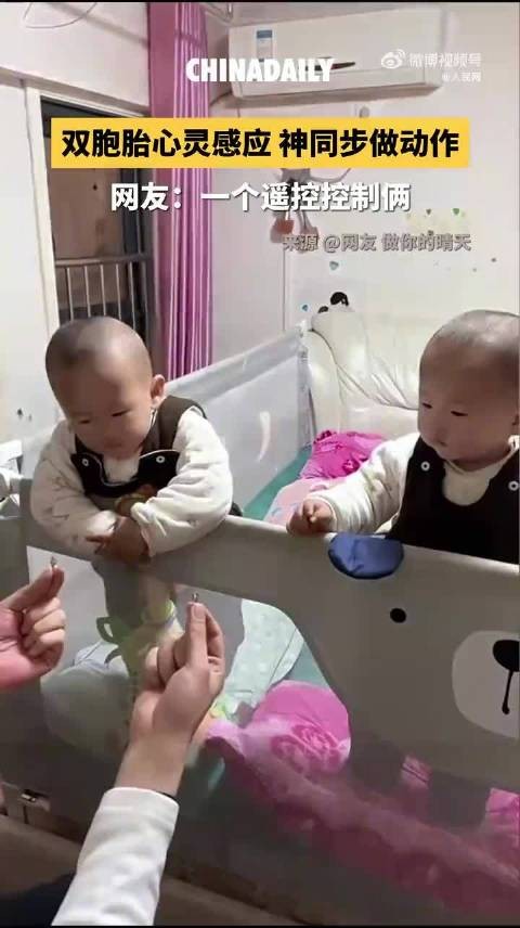 双胞胎宝宝上演复制粘贴神同步