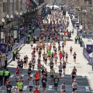 Runners in the Boston Marathon