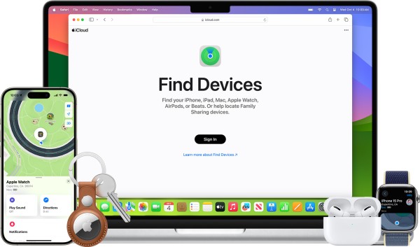 Find an AirTag, an iPhone, or other Apple devices in Find My or on the web.