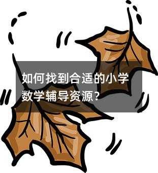 如何找到合适的小学数学辅导资源？