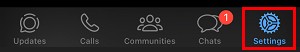 Open WhatsApp Settings on iPhone