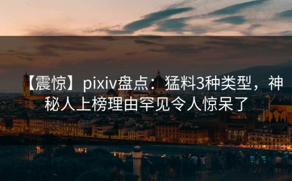 【震惊】pixiv盘点：猛料3种类型，神秘人上榜理由罕见令人惊呆了