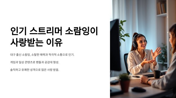 인기 스트리머 소람잉이 사랑받는 이유