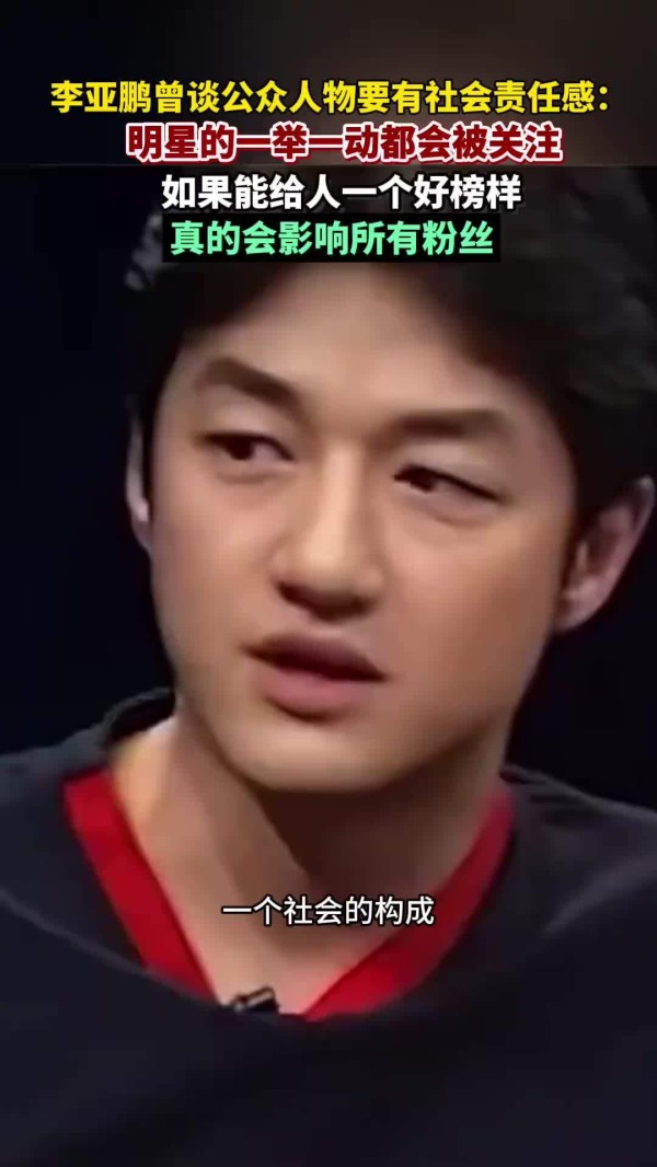 李亚鹏曾称公众人物要有社会责任感