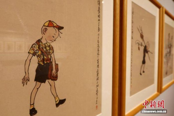 中国国画家戴敦邦200余幅连环画原稿亮相杭州