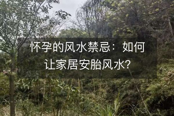 怀孕的风水禁忌：如何让家居安胎风水？