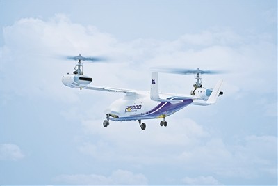 搭载AES100发动机的6吨级倾转旋翼无人飞行器镧影R6000。