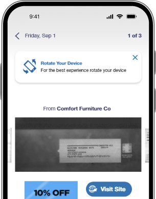 Phone displaying notification from Informed Delivery app showing incoming mail.