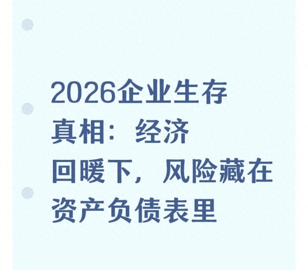 2026企业生存真相:经济回暖下,风险藏在资产负债表里