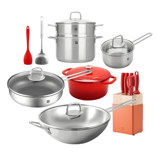 双立人15件锅具套装：轻松烹饪，锁住美味，家居必备!
