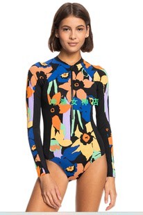 现货Roxy冲浪防晒衣泳衣潜水服连体长袖半身夏季女 surf Swimsuit