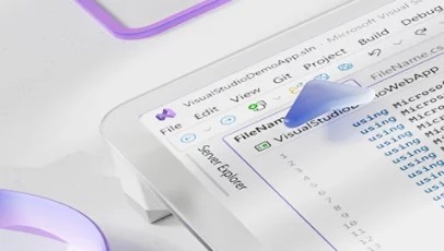 Primer plano de una pantalla de Visual Studio.&nbsp;