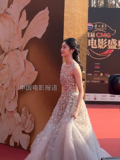 刘浩存亮相一转身的花仙子发型超美！