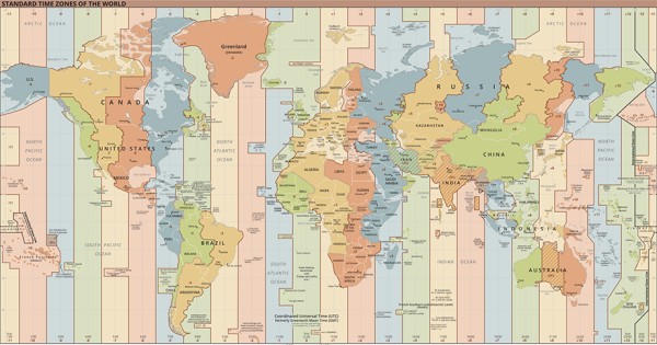 map time zones of the world