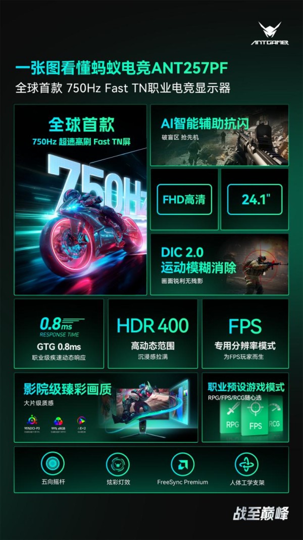 蚂蚁电竞ANT257PF硬核护航钢盔杯S2，750Hz职业屏见证科隆MAJOR亚洲名额诞生