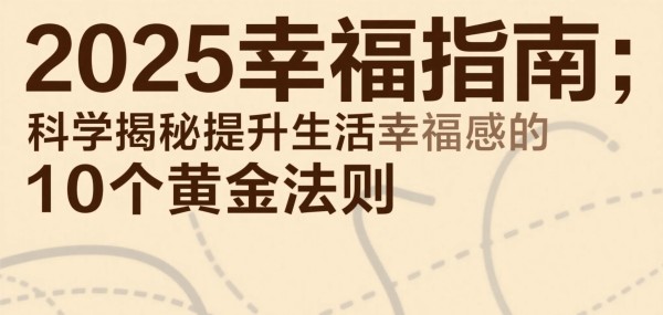 睿思拾光:2025幸福指南:科学揭秘提升生活幸福感的10个黄金法则
人民日报推荐+心理学研究,解锁日常生活中的“小确幸”**
**开头:**
“幸福不是目的地,而是一种行走的方式。”在快节奏的现代生活中,焦虑、压力与孤独似乎成了常态。然而,心理学研究揭示:幸福感并非遥不可及,而是藏匿于日常的微小选择中。哈佛大学实验室发现,**40%的焦虑源于对未来的担忧**,而**30%的焦虑来自过去的...