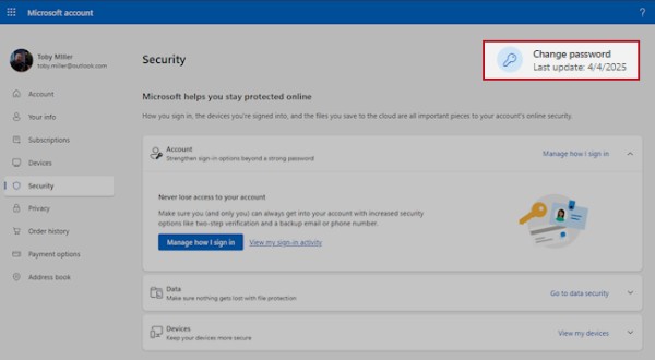 Icon for changing password key